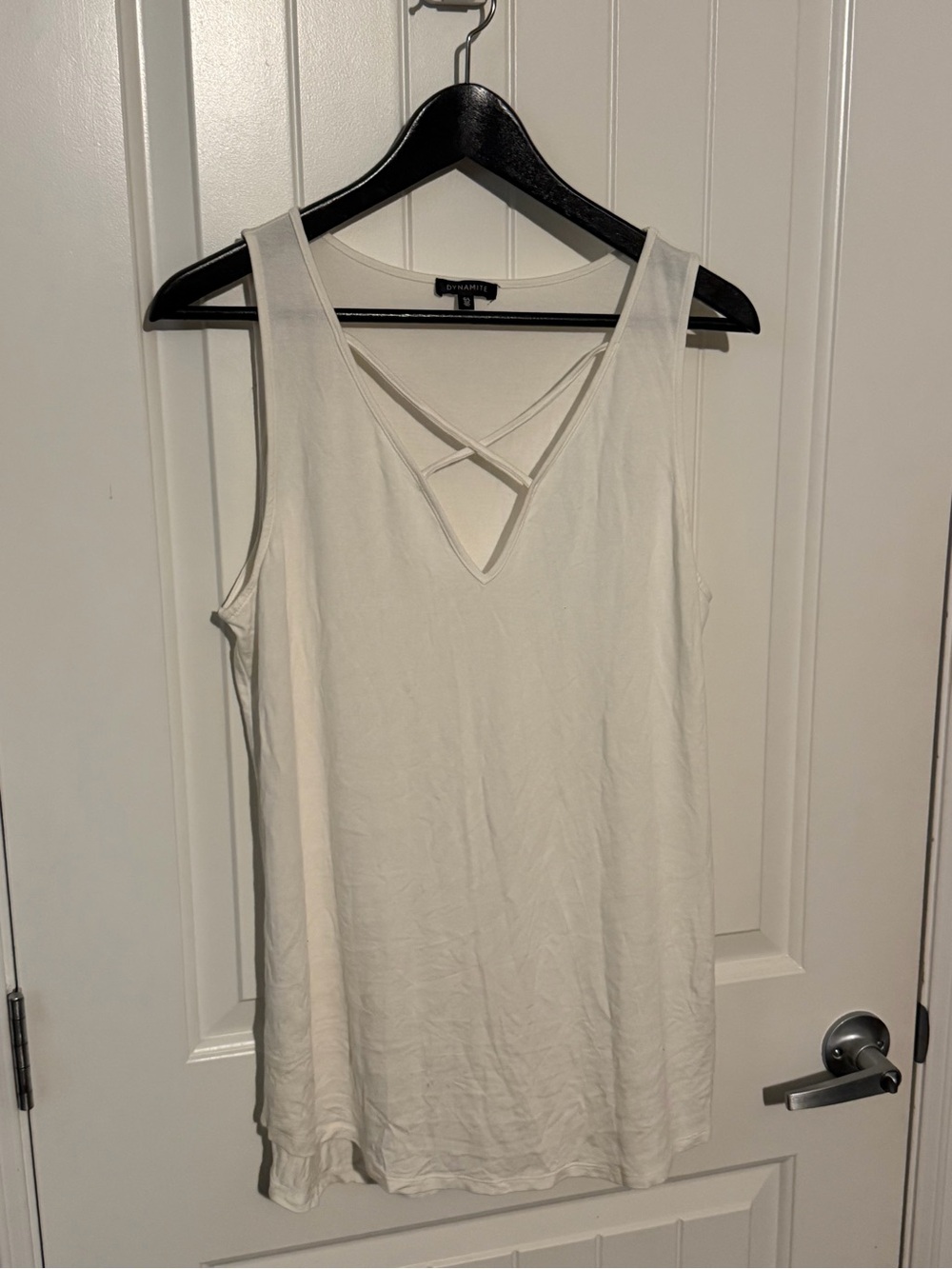 Dynamite White Strappy V-Neck Tank Top